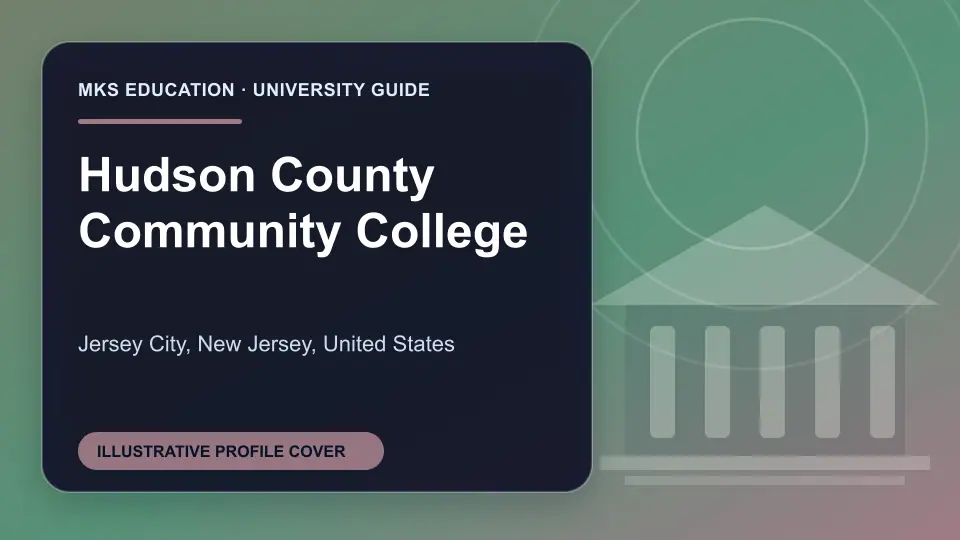 Illustrative MKS Education profile cover for Hudson County Community College in the USA