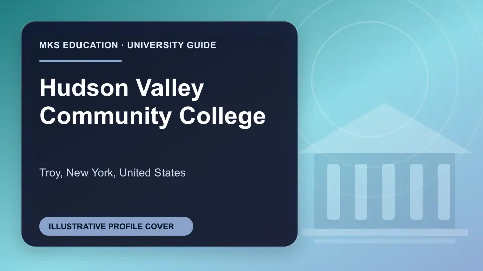 Illustrative MKS Education profile cover for Hudson Valley Community College in the USA