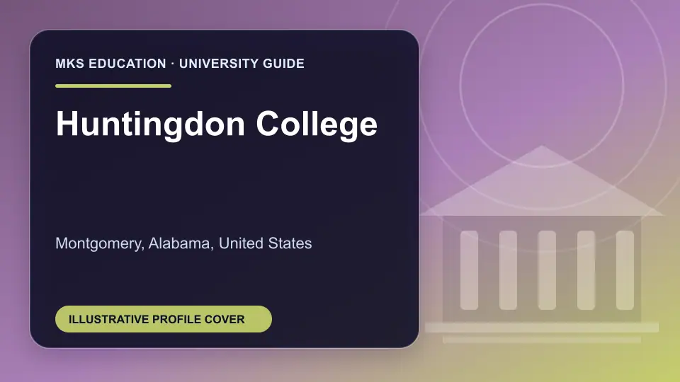 Illustrative MKS Education profile cover for Huntingdon College in the USA