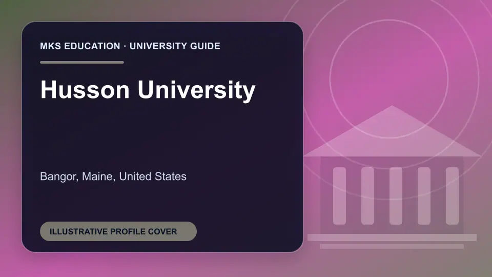 Illustrative MKS Education profile cover for Husson University in the USA