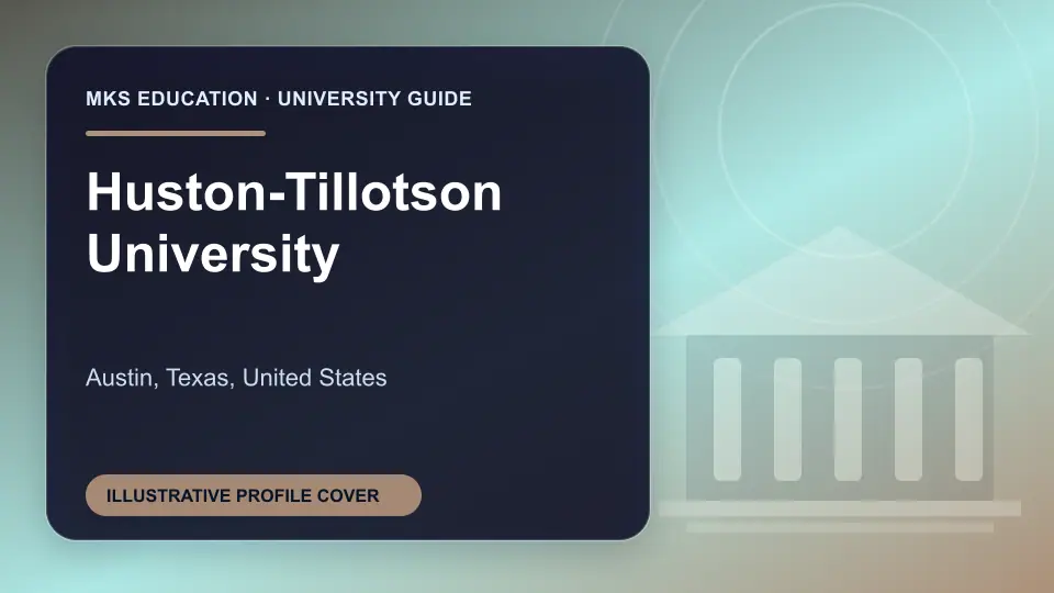 Illustrative MKS Education profile cover for Huston-Tillotson University in the USA