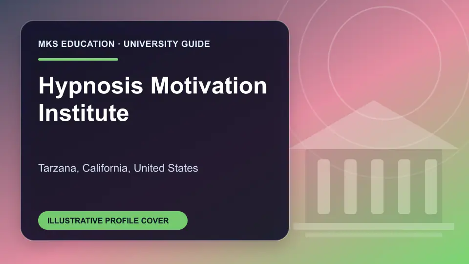 Illustrative MKS Education profile cover for Hypnosis Motivation Institute in the USA