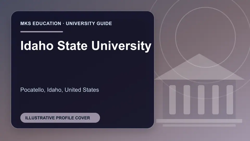 Illustrative MKS Education profile cover for Idaho State University in the USA