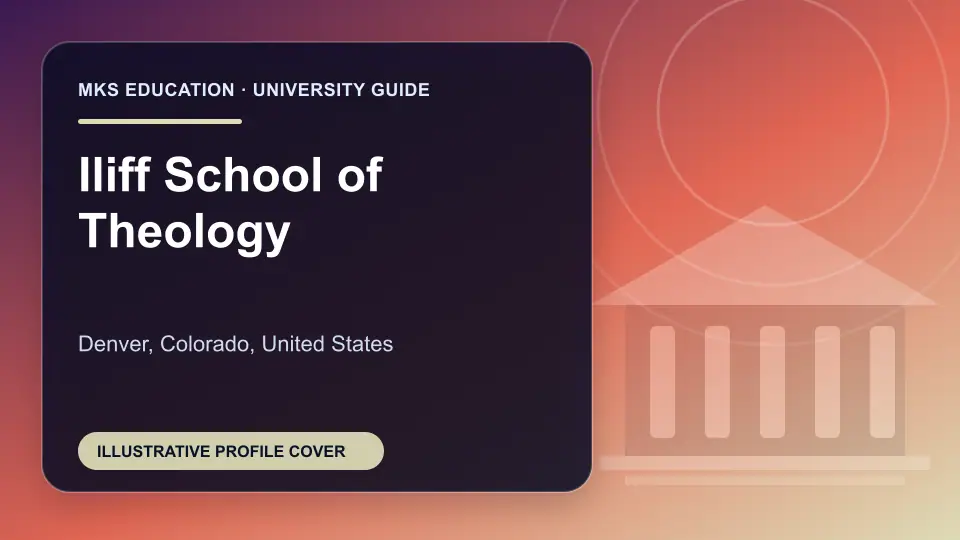 Illustrative MKS Education profile cover for Iliff School of Theology in the USA