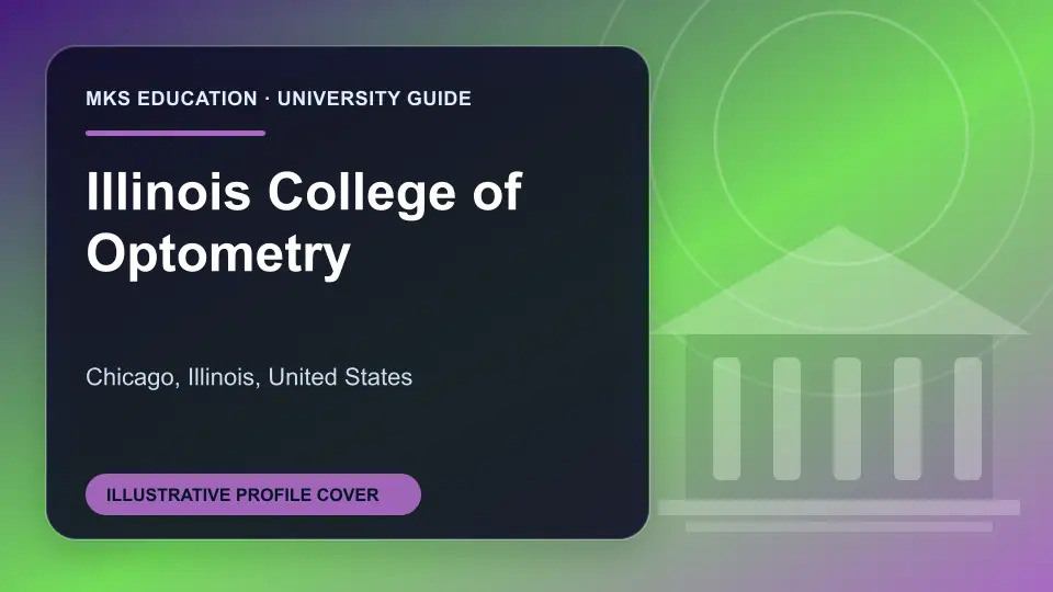 Illustrative MKS Education profile cover for Illinois College of Optometry in the USA