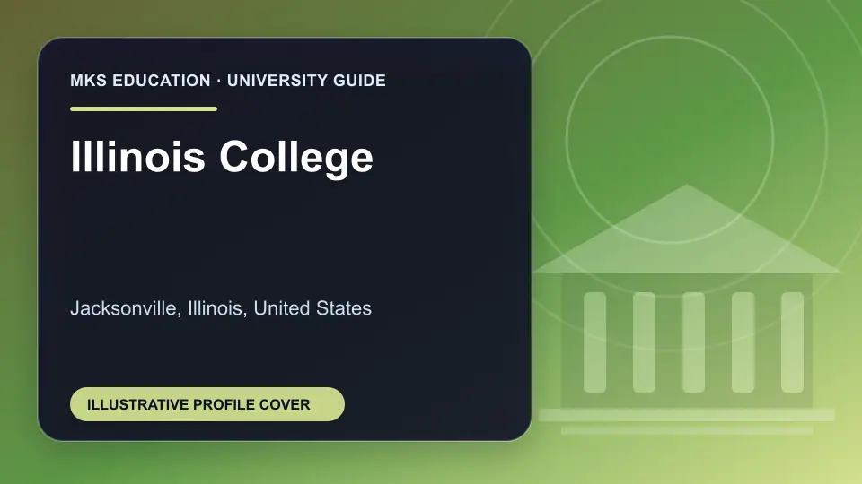 Illustrative MKS Education profile cover for Illinois College in the USA