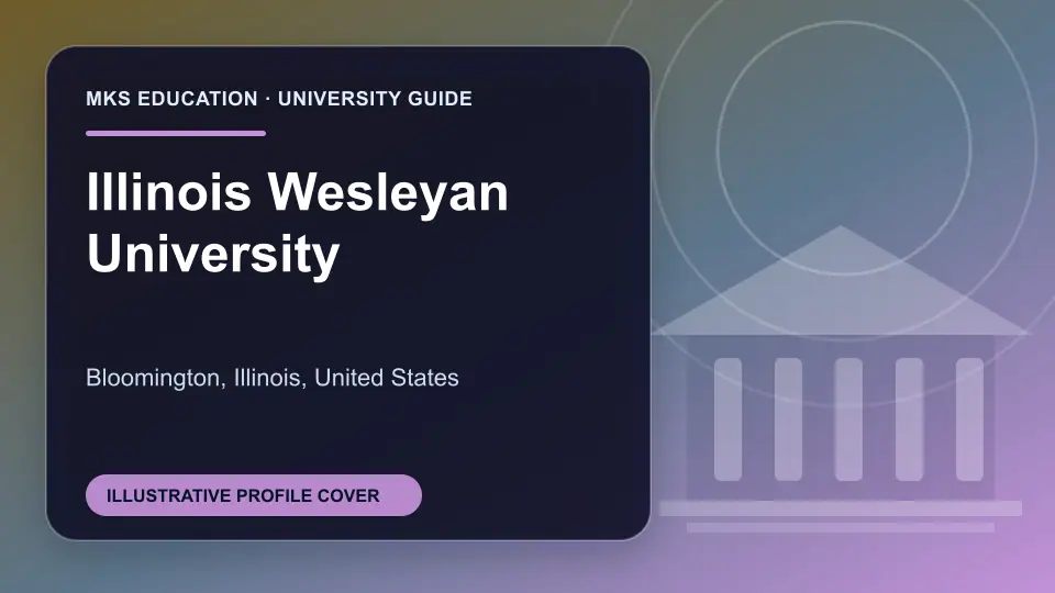 Illustrative MKS Education profile cover for Illinois Wesleyan University in the USA