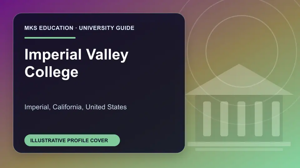 Illustrative MKS Education profile cover for Imperial Valley College in the USA