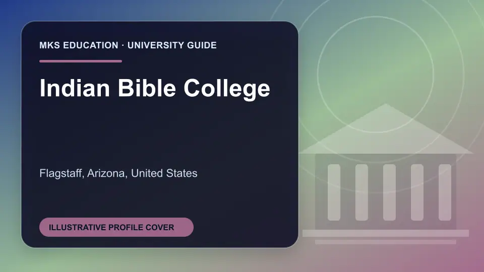 Illustrative MKS Education profile cover for Indian Bible College in the USA