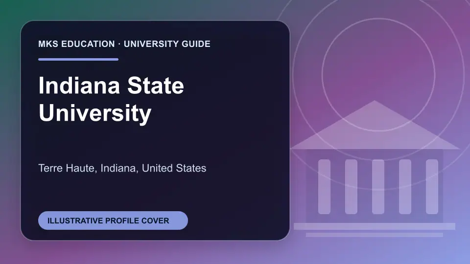 Illustrative MKS Education profile cover for Indiana State University in the USA