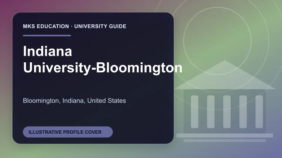 Illustrative MKS Education profile cover for Indiana University-Bloomington in the USA
