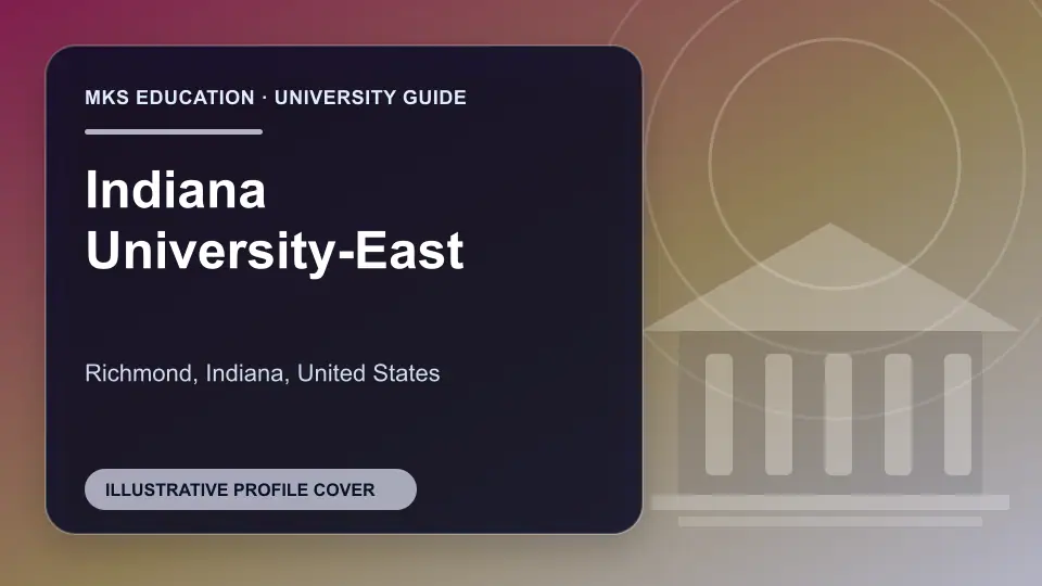 Illustrative MKS Education profile cover for Indiana University-East in the USA