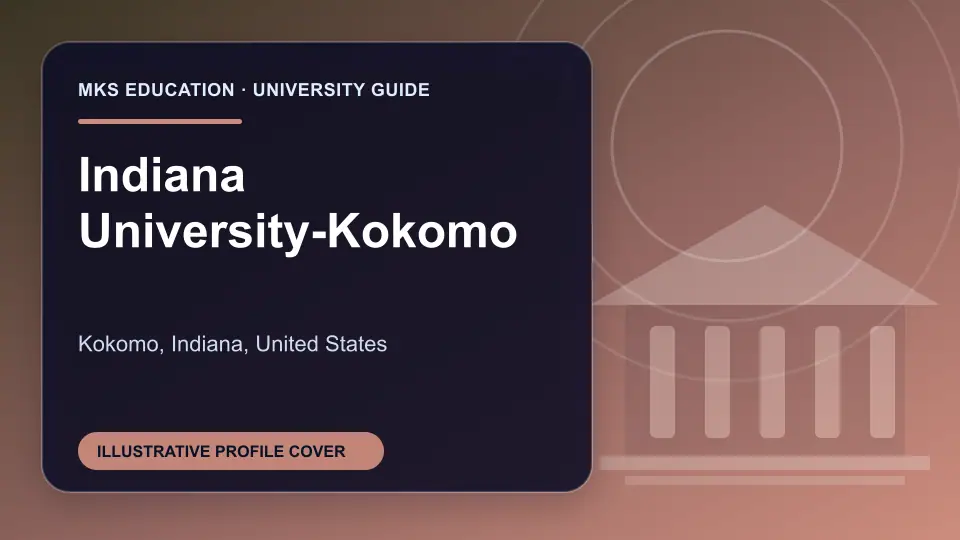 Illustrative MKS Education profile cover for Indiana University-Kokomo in the USA