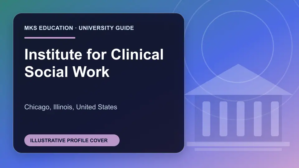 Illustrative MKS Education profile cover for Institute for Clinical Social Work in the USA
