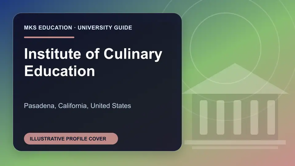 Illustrative MKS Education profile cover for Institute of Culinary Education in the USA