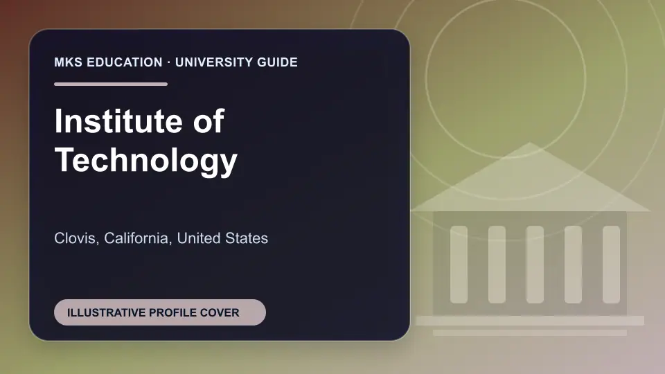 Illustrative MKS Education profile cover for Institute of Technology in the USA