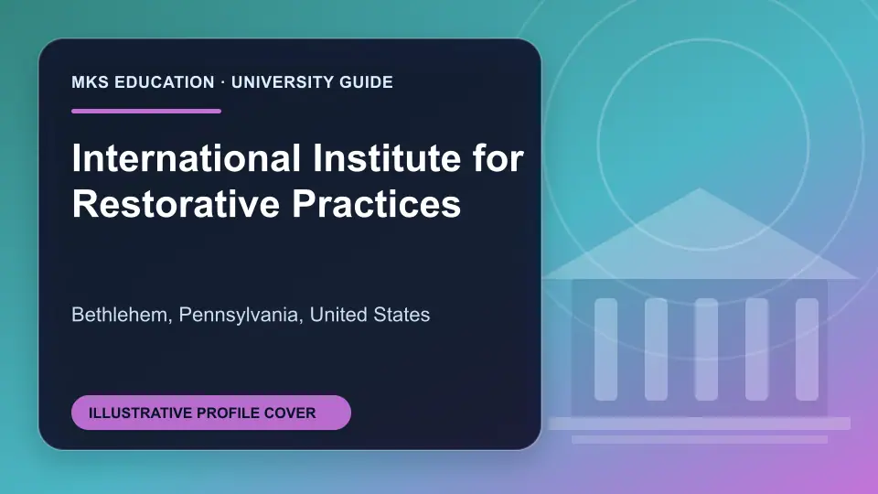 Illustrative MKS Education profile cover for International Institute for Restorative Practices in the USA