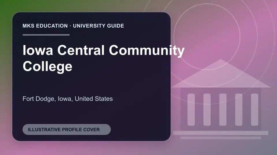 Illustrative MKS Education profile cover for Iowa Central Community College in the USA