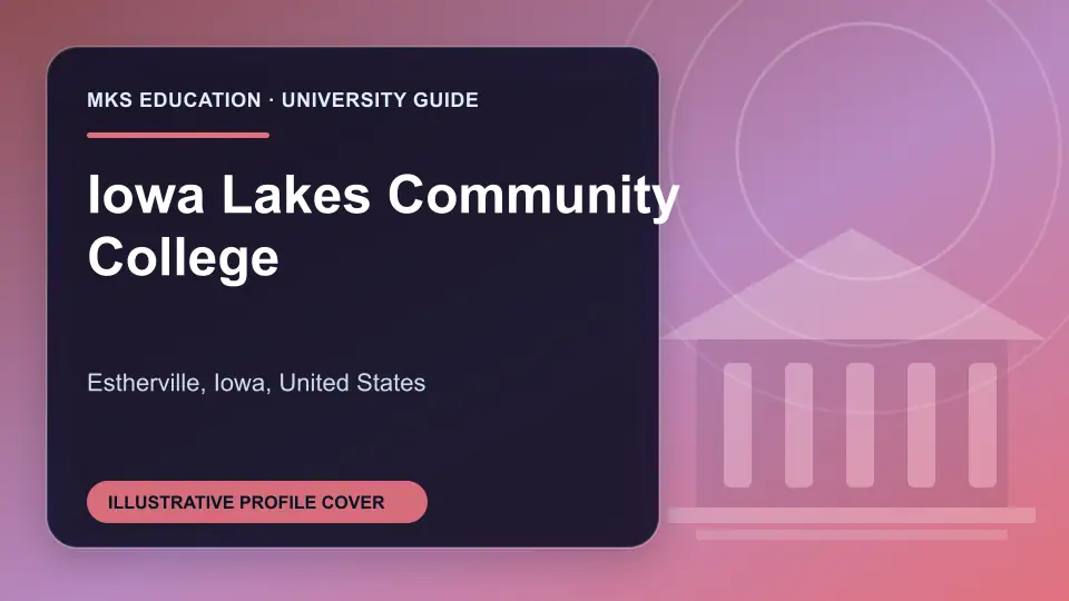 Illustrative MKS Education profile cover for Iowa Lakes Community College in the USA