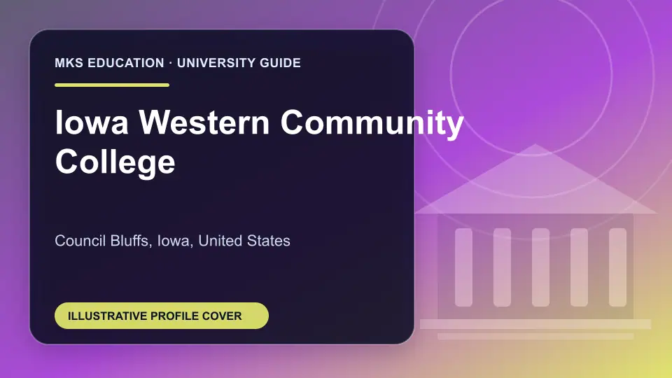 Illustrative MKS Education profile cover for Iowa Western Community College in the USA