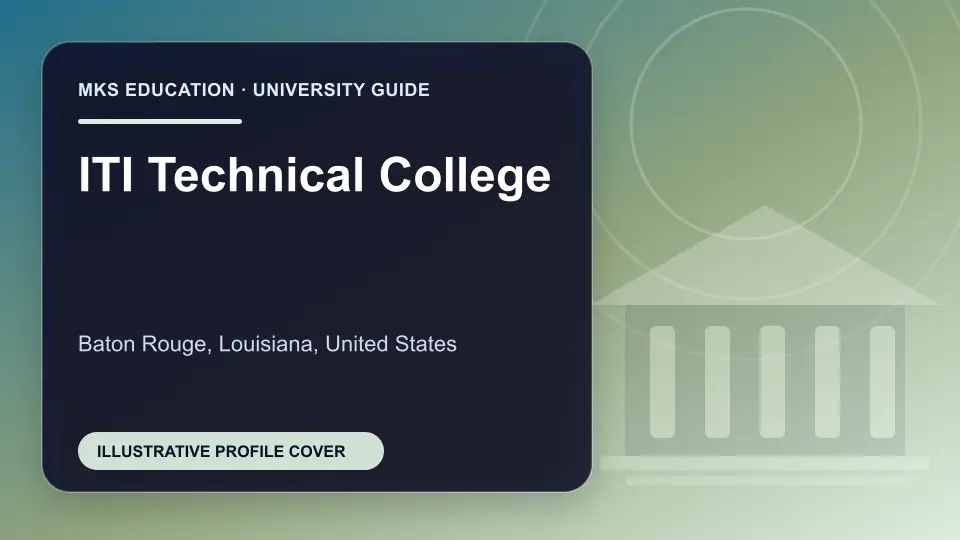 Illustrative MKS Education profile cover for ITI Technical College in the USA