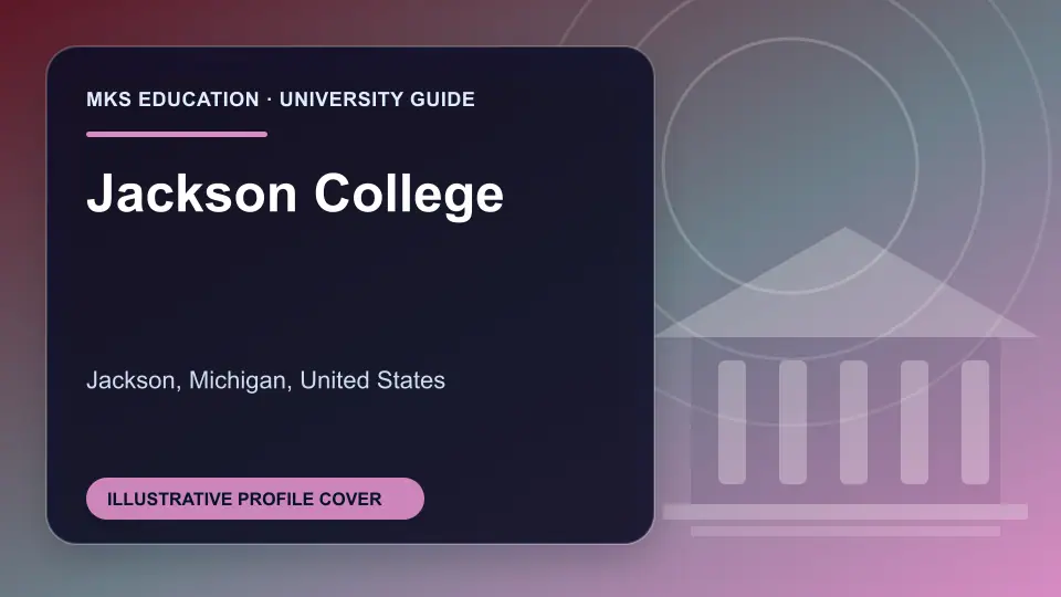 Illustrative MKS Education profile cover for Jackson College in the USA