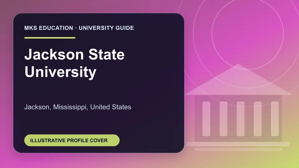 Illustrative MKS Education profile cover for Jackson State University in the USA