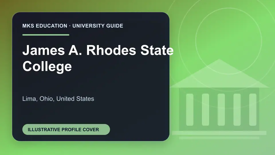 Illustrative MKS Education profile cover for James A. Rhodes State College in the USA