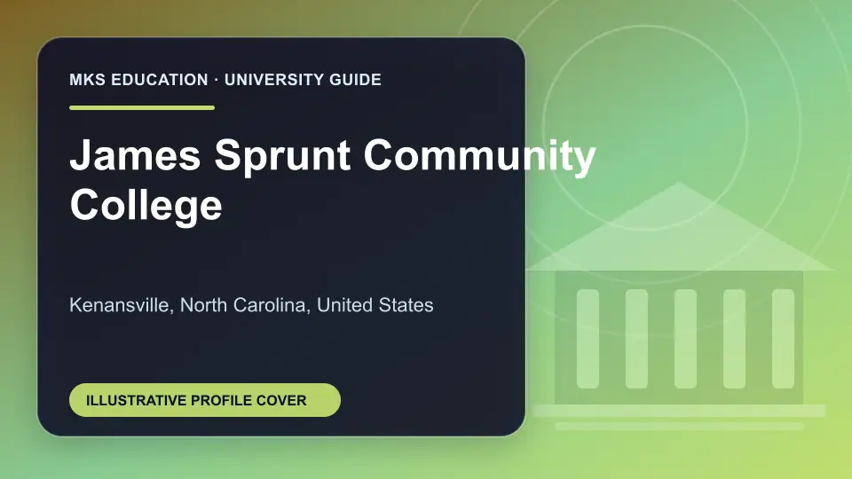 Illustrative MKS Education profile cover for James Sprunt Community College in the USA