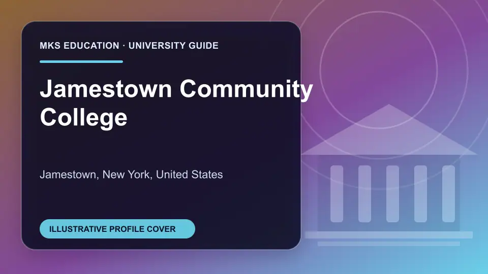 Illustrative MKS Education profile cover for Jamestown Community College in the USA