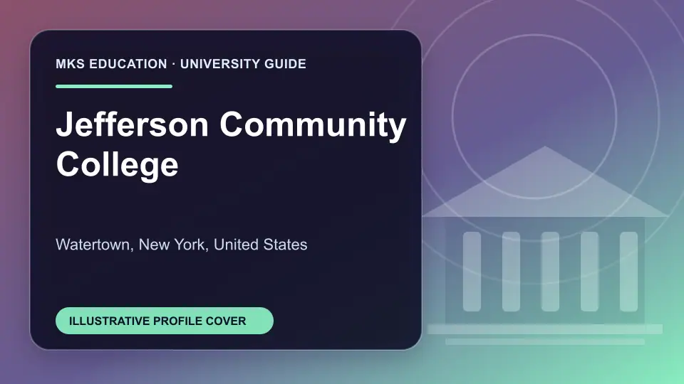 Illustrative MKS Education profile cover for Jefferson Community College in the USA