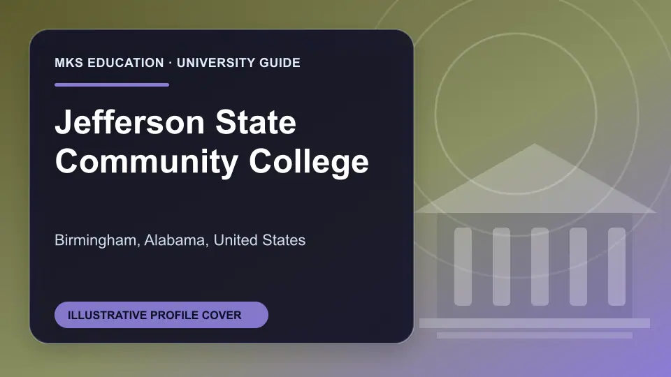 Illustrative MKS Education profile cover for Jefferson State Community College in the USA