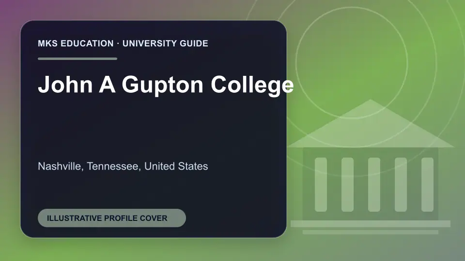 Illustrative MKS Education profile cover for John A Gupton College in the USA