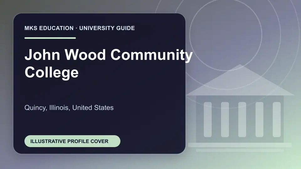Illustrative MKS Education profile cover for John Wood Community College in the USA
