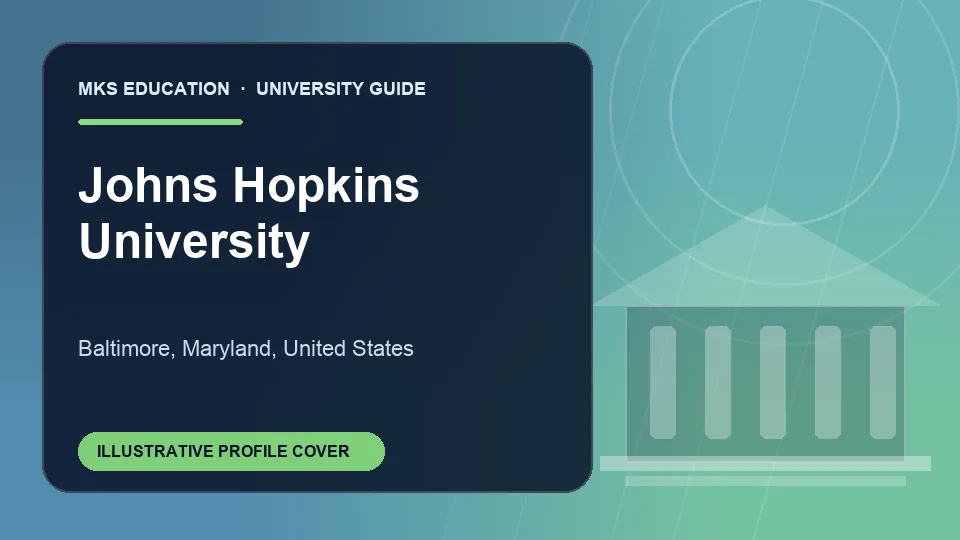 Illustrative MKS Education profile cover for Johns Hopkins University in United States