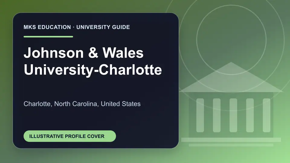 Illustrative MKS Education profile cover for Johnson & Wales University-Charlotte in the USA