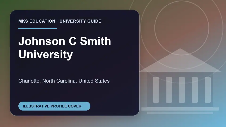 Illustrative MKS Education profile cover for Johnson C Smith University in the USA
