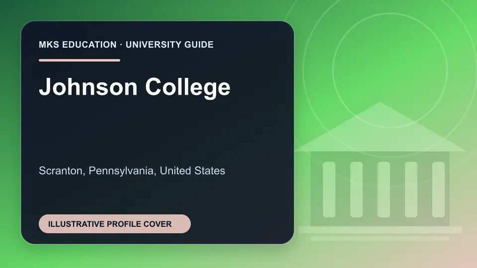 Illustrative MKS Education profile cover for Johnson College in the USA