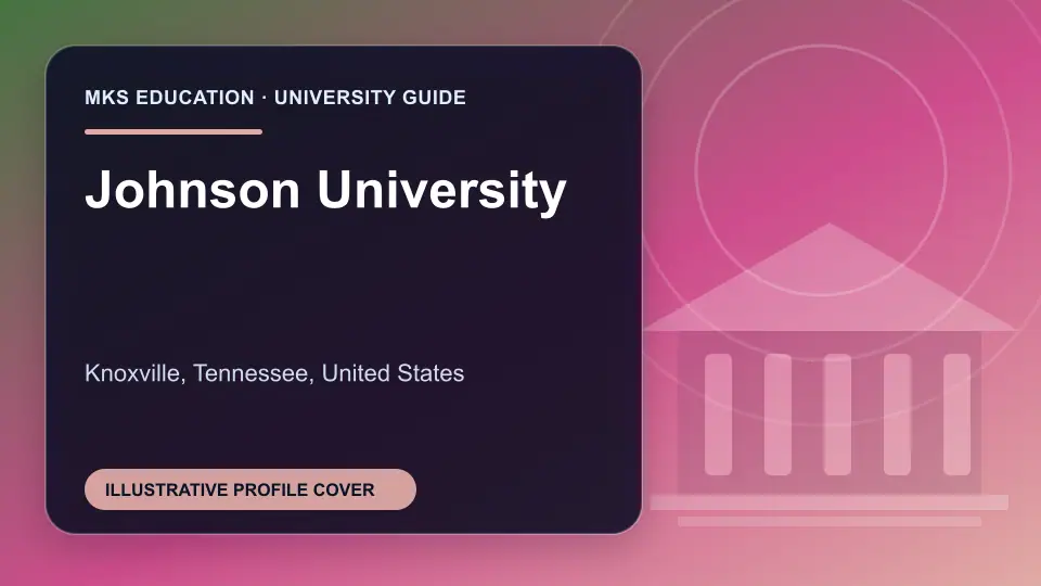Illustrative MKS Education profile cover for Johnson University in the USA