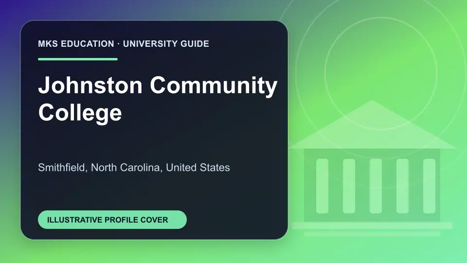 Illustrative MKS Education profile cover for Johnston Community College in the USA