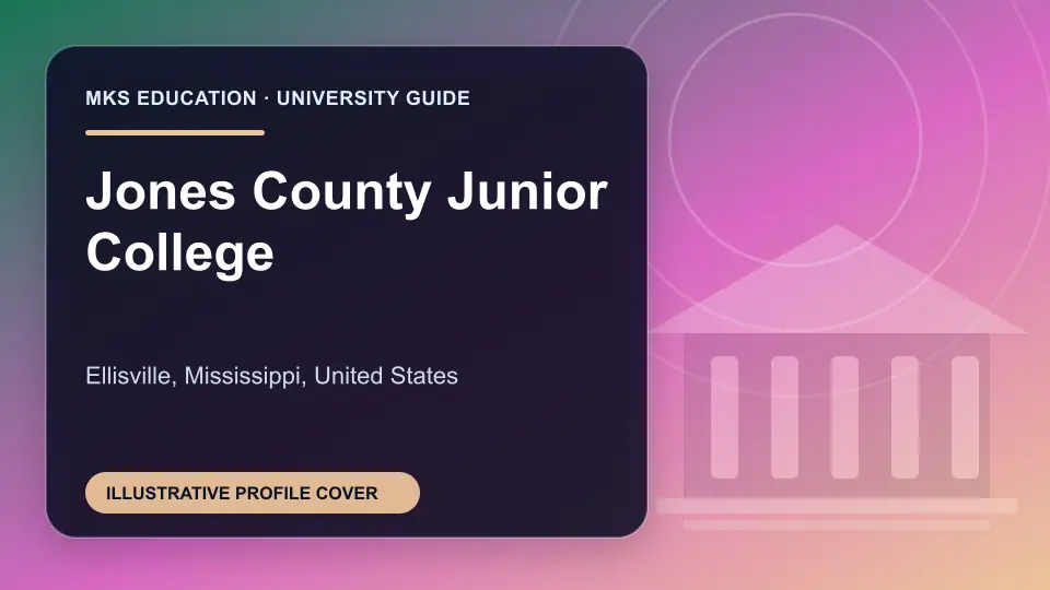 Illustrative MKS Education profile cover for Jones County Junior College in the USA