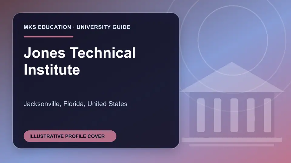 Illustrative MKS Education profile cover for Jones Technical Institute in the USA