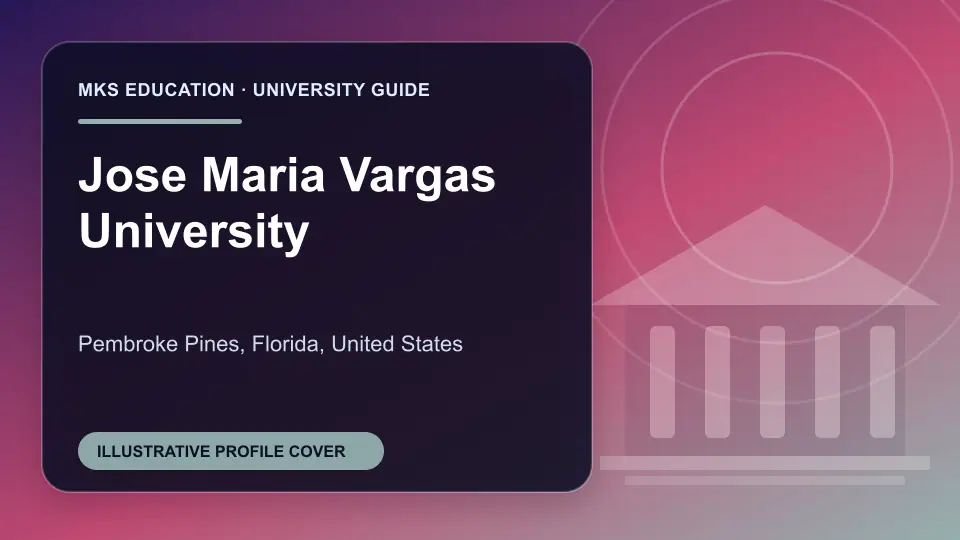 Illustrative MKS Education profile cover for Jose Maria Vargas University in the USA