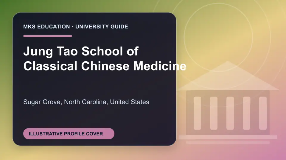 Illustrative MKS Education profile cover for Jung Tao School of Classical Chinese Medicine in the USA