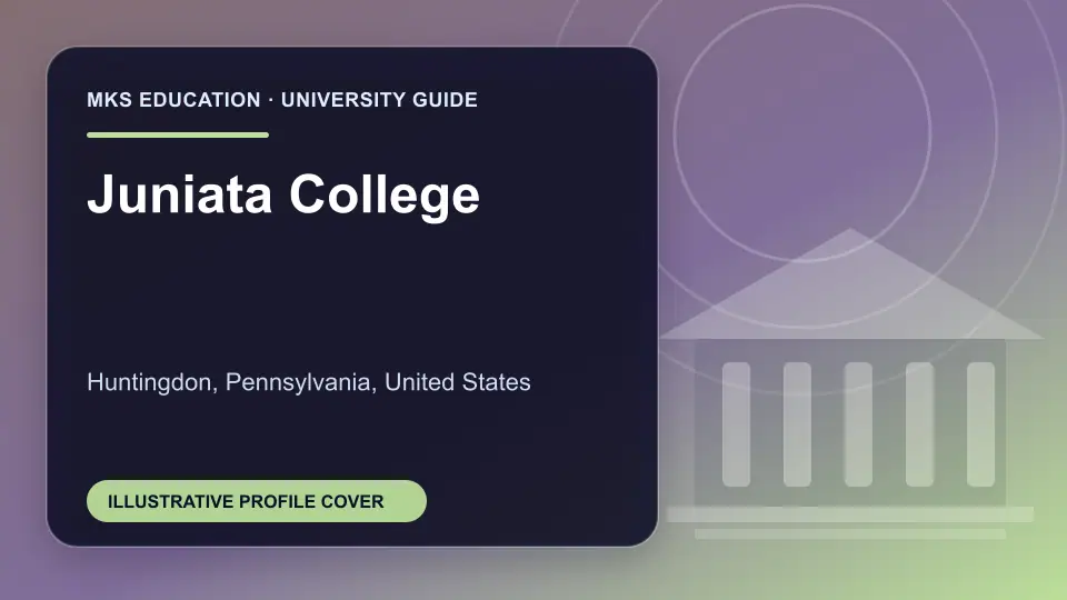 Illustrative MKS Education profile cover for Juniata College in the USA
