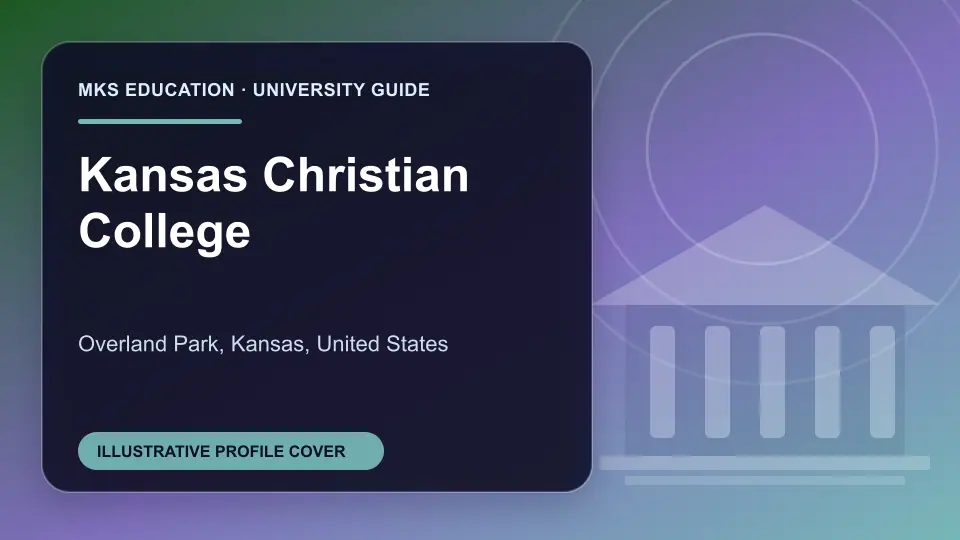 Illustrative MKS Education profile cover for Kansas Christian College in the USA