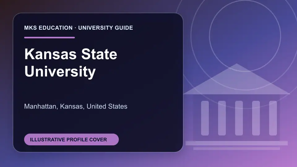 Illustrative MKS Education profile cover for Kansas State University in the USA
