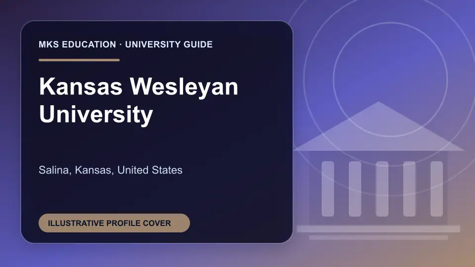 Illustrative MKS Education profile cover for Kansas Wesleyan University in the USA