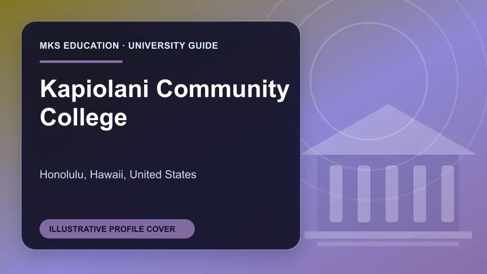 Illustrative MKS Education profile cover for Kapiolani Community College in the USA