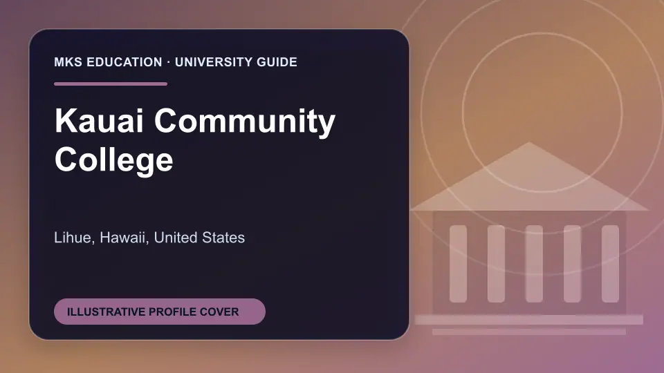 Illustrative MKS Education profile cover for Kauai Community College in the USA